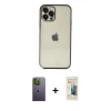 MARSİLYAN™- iPhone 12 Pro Kılıf Vadi Minimal - Siyah 6D Mat Seramik Hayalet Nano Ekran Koruyucu + Neon Fosforlu Kamera Lens - YL