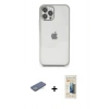 MARSİLYAN™- iPhone 12 Pro Kılıf Vadi Minimal - Siyah 6D Mat Seramik Hayalet Nano Ekran Koruyucu + Renkli Kamera Lens Koruma Cam - YL