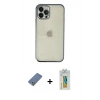 MARSİLYAN™- iPhone 12 Pro Kılıf Vadi Minimal - Siyah Polymer Nano Ekran Koruyucu + Metal Kamera Lens Koruma Cam - AKYL