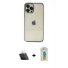 MARSİLYAN™- iPhone 12 Pro Kılıf Vadi Minimal - Siyah Polymer Nano Ekran Koruyucu + Kamera Lens Koruma Cam - SF