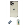 MARSİLYAN™- iPhone 12 Pro Kılıf Vadi Minimal - Siyah Polymer Nano Ekran Koruyucu + Metal Kamera Lens Koruma Cam - MI