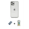 MARSİLYAN™- iPhone 12 Pro Kılıf Vadi Minimal - Siyah Polymer Nano Ekran Koruyucu + Metal Kamera Lens Koruma Cam - MI