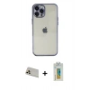 MARSİLYAN™- iPhone 12 Pro Kılıf Vadi Minimal - Siyah Polymer Nano Ekran Koruyucu + Rainbow Kamera Lens Koruma Cam - GD