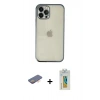 MARSİLYAN™- iPhone 12 Pro Kılıf Vadi Minimal - Siyah Polymer Nano Ekran Koruyucu + Renkli Kamera Lens Koruma Cam - TU