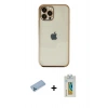MARSİLYAN™- iPhone 12 Pro Kılıf Vadi Minimal - Siyah Polymer Nano Ekran Koruyucu + Shine Kamera Lens Koruma Cam - MI
