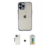 MARSİLYAN™- iPhone 12 Pro Kılıf Vadi Minimal - Siyah Polymer Nano Ekran Koruyucu + Shine Kamera Lens - MI