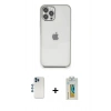 MARSİLYAN™- iPhone 12 Pro Kılıf Vadi Minimal - Siyah Polymer Nano Ekran Koruyucu + Shine Kamera Lens - MI