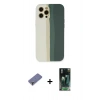 MARSİLYAN™- iPhone 12 Pro Kılıf Yadigar Çizgi - Şeffaf 360 Full Body Arka Koruyucu + Metal Kamera Lens Koruma Cam - GD