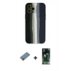 MARSİLYAN™- iPhone 12 Pro Kılıf Yadigar Çizgi - Şeffaf 360 Full Body Arka Koruyucu + Metal Kamera Lens Koruma Cam - MR
