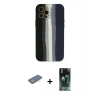 MARSİLYAN™- iPhone 12 Pro Kılıf Yadigar Çizgi - Şeffaf 360 Full Body Arka Koruyucu + Renkli Kamera Lens Koruma Cam - YL