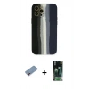 MARSİLYAN™- iPhone 12 Pro Kılıf Yadigar Çizgi - Şeffaf 360 Full Body Arka Koruyucu + Shine Kamera Lens Koruma Cam - PE