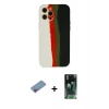 MARSİLYAN™- iPhone 12 Pro Kılıf Yadigar Çizgi - Şeffaf 360 Full Body Arka Koruyucu + Shine Kamera Lens Koruma Cam - PE