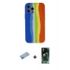 MARSİLYAN™- iPhone 12 Pro Kılıf Yadigar Çizgi - Şeffaf 360 Full Body Arka Koruyucu + Shine Kamera Lens Koruma Cam - MI