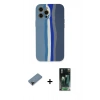 MARSİLYAN™- iPhone 12 Pro Kılıf Yadigar Çizgi - Şeffaf 360 Full Body Arka Koruyucu + Shine Kamera Lens Koruma Cam - SH
