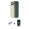 MARSİLYAN™- iPhone 12 Pro Kılıf Yadigar Çizgi - Şeffaf 360 Full Body Arka Koruyucu + Shine Kamera Lens Koruma Cam - MI