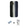 MARSİLYAN™- iPhone 12 Pro Kılıf Yadigar Çizgi - Şeffaf Uv Polymer Nano Ekran Koruyucu + Shine Kamera Lens Koruma Cam - MI