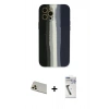 MARSİLYAN™- iPhone 12 Pro Kılıf Yadigar Çizgi - Şeffaf Uv Polymer Nano Ekran Koruyucu + Rainbow Kamera Lens Koruma Cam - GD