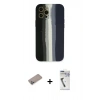 MARSİLYAN™- iPhone 12 Pro Kılıf Yadigar Çizgi - Şeffaf Uv Polymer Nano Ekran Koruyucu + Shine Kamera Lens Koruma Cam - SABE