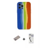MARSİLYAN™- iPhone 12 Pro Kılıf Yadigar Çizgi - Şeffaf Uv Polymer Nano Ekran Koruyucu + Shine Kamera Lens Koruma Cam - SABE