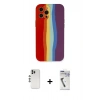 MARSİLYAN™- iPhone 12 Pro Kılıf Yadigar Çizgi - Şeffaf Uv Polymer Nano Ekran Koruyucu + Shine Kamera Lens - GS