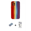 MARSİLYAN™- iPhone 12 Pro Kılıf Yadigar Çizgi - Şeffaf Uv Polymer Nano Ekran Koruyucu + Shine Kamera Lens Koruma Cam - PE