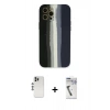 MARSİLYAN™- iPhone 12 Pro Kılıf Yadigar Çizgi - Şeffaf Uv Polymer Nano Ekran Koruyucu + Shine Kamera Lens - GS