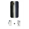 MARSİLYAN™- iPhone 12 Pro Kılıf Yadigar Çizgi - Şeffaf Uv Polymer Nano Ekran Koruyucu + Shine Kamera Lens - MI