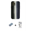 MARSİLYAN™- iPhone 12 Pro Kılıf Yadigar Çizgi - Şeffaf Uv Polymer Nano Ekran Koruyucu + Shine Kamera Lens Koruma Cam - PE