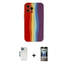 MARSİLYAN™- iPhone 12 Pro Kılıf Yadigar Çizgi - Siyah 34D Hayalet Izgaralı Cam + Shine Kamera Lens - MI