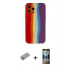 MARSİLYAN™- iPhone 12 Pro Kılıf Yadigar Çizgi - Siyah 34D Hayalet Izgaralı Cam + Shine Kamera Lens Koruma Cam - SABE