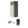 MARSİLYAN™- iPhone 12 Pro Kılıf Yadigar Çizgi - Siyah 360 Mat Full Body Arka Koruyucu + Renkli Kamera Lens Koruma Cam - MI
