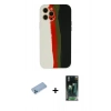 MARSİLYAN™- iPhone 12 Pro Kılıf Yadigar Çizgi - Siyah 360 Mat Full Body Arka Koruyucu + Shine Kamera Lens Koruma Cam - MI