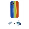 MARSİLYAN™- iPhone 12 Pro Kılıf Yadigar Çizgi - Siyah 3D Antistatik Seramik Nano Ekran Koruyucu + Shine Kamera Lens Koruma Cam - MI