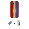 MARSİLYAN™- iPhone 12 Pro Kılıf Yadigar Çizgi - Siyah 6D Mat Seramik Hayalet Nano Ekran Koruyucu + Metal Kamera Lens Koruma Cam - AKYL