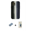 MARSİLYAN™- iPhone 12 Pro Kılıf Yadigar Çizgi - Siyah 6D Mat Seramik Hayalet Nano Ekran Koruyucu + Shine Kamera Lens Koruma Cam - GS