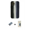 MARSİLYAN™- iPhone 12 Pro Kılıf Yadigar Çizgi - Siyah 6D Mat Seramik Hayalet Nano Ekran Koruyucu + Metal Kamera Lens Koruma Cam - KI