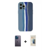MARSİLYAN™- iPhone 12 Pro Kılıf Yadigar Çizgi - Siyah 6D Mat Seramik Hayalet Nano Ekran Koruyucu + Neon Fosforlu Kamera Lens - MI