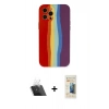MARSİLYAN™- iPhone 12 Pro Kılıf Yadigar Çizgi - Siyah 6D Mat Seramik Hayalet Nano Ekran Koruyucu + Şeffaf Kamera Lens Koruma Cam