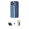 MARSİLYAN™- iPhone 12 Pro Kılıf Yadigar Çizgi - Siyah 6D Mat Seramik Hayalet Nano Ekran Koruyucu + Şeffaf Kamera Lens Koruma Cam