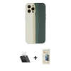 MARSİLYAN™- iPhone 12 Pro Kılıf Yadigar Çizgi - Siyah 6D Mat Seramik Hayalet Nano Ekran Koruyucu + Şeffaf Kamera Lens Koruma Cam