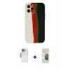 MARSİLYAN™- iPhone 12 Pro Kılıf Yadigar Çizgi - Siyah 6D Mat Seramik Hayalet Nano Ekran Koruyucu + Shine Kamera Lens - GS