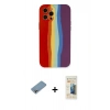MARSİLYAN™- iPhone 12 Pro Kılıf Yadigar Çizgi - Siyah 6D Mat Seramik Hayalet Nano Ekran Koruyucu + Shine Kamera Lens Koruma Cam - GI
