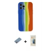 MARSİLYAN™- iPhone 12 Pro Kılıf Yadigar Çizgi - Siyah 6D Mat Seramik Hayalet Nano Ekran Koruyucu + Shine Kamera Lens Koruma Cam - GI