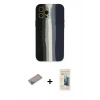 MARSİLYAN™- iPhone 12 Pro Kılıf Yadigar Çizgi - Siyah 6D Mat Seramik Hayalet Nano Ekran Koruyucu + Shine Kamera Lens Koruma Cam - SABE