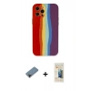 MARSİLYAN™- iPhone 12 Pro Kılıf Yadigar Çizgi - Siyah 6D Mat Seramik Hayalet Nano Ekran Koruyucu + Shine Kamera Lens Koruma Cam - SH