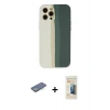 MARSİLYAN™- iPhone 12 Pro Kılıf Yadigar Çizgi - Siyah 6D Mat Seramik Hayalet Nano Ekran Koruyucu + Renkli Kamera Lens Koruma Cam - YL