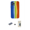 MARSİLYAN™- iPhone 12 Pro Kılıf Yadigar Çizgi - Siyah 6D Mat Seramik Hayalet Nano Ekran Koruyucu + Renkli Kamera Lens Koruma Cam - YL