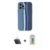 MARSİLYAN™- iPhone 12 Pro Kılıf Yadigar Çizgi - Siyah Polymer Nano Ekran Koruyucu + Kamera Lens Koruma Cam - SF
