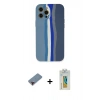 MARSİLYAN™- iPhone 12 Pro Kılıf Yadigar Çizgi - Siyah Polymer Nano Ekran Koruyucu + Metal Kamera Lens Koruma Cam - KI