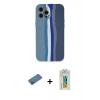 MARSİLYAN™- iPhone 12 Pro Kılıf Yadigar Çizgi - Siyah Polymer Nano Ekran Koruyucu + Shine Kamera Lens Koruma Cam - GD